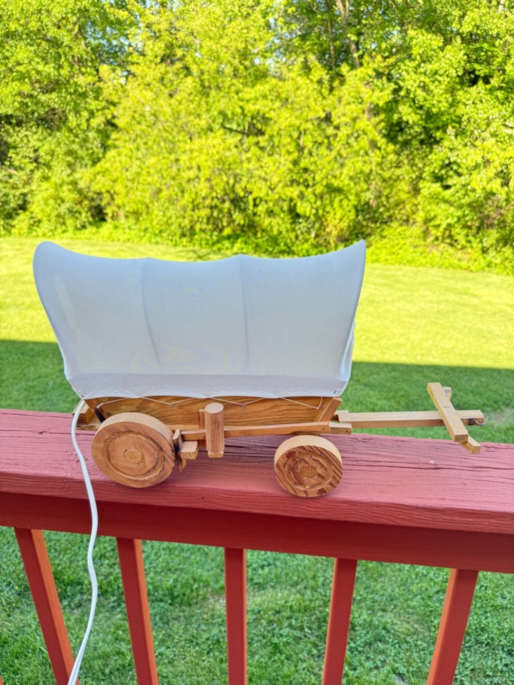 Vintage Covered Wagon Lamp Cowboy theme, Country Wagon  Handmade